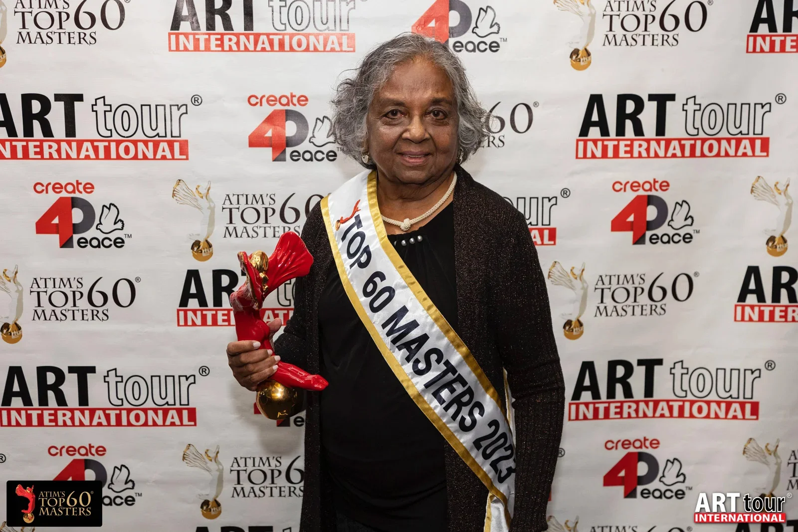 Neela Pushparaj Receiving Top 60 Masters Award 2023
